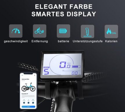 27M204 E-Bike, Elektrofahrrad 27.5'' Trekkingrad E-Cityrad mit 36V 13Ah Lithium-Akku für Lange Reichweite bis 100KM, 250W Motor, EU-konformes mit App