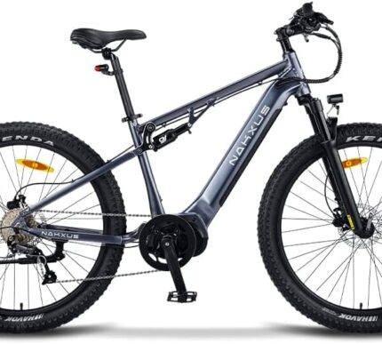 27M201 E-Bike Elektrofahrrad 27.5 „ Fette Reifen Elektrofahrrad mit Mittelmotor Max. Reichweite bis zu 150km, Mountainbike All Terrain mit 9 Gängen, City E-Bike Herren Damen