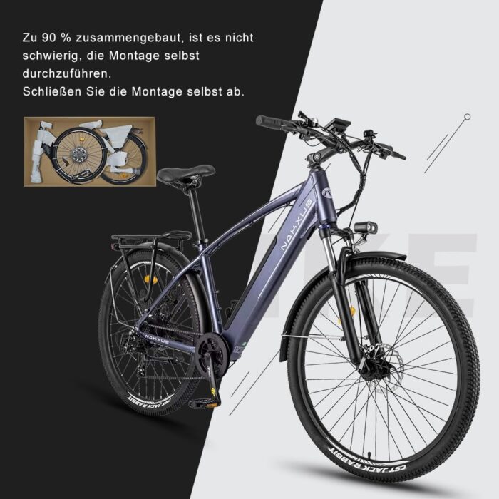 27M204 E-Bike, Elektrofahrrad 27.5'' Trekkingrad E-Cityrad mit 36V 13Ah Lithium-Akku für Lange Reichweite bis 100KM, 250W Motor, EU-konformes mit App