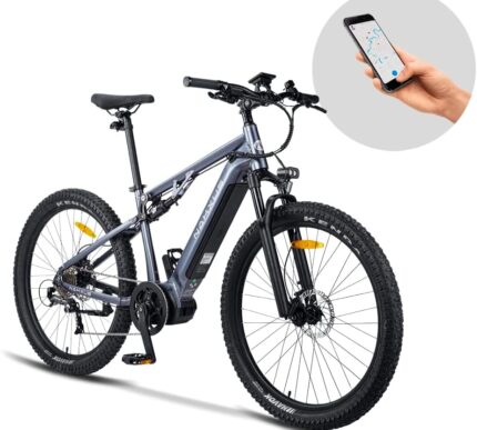 27M201 E-Bike Elektrofahrrad 27.5 „ Fette Reifen Elektrofahrrad mit Mittelmotor Max. Reichweite bis zu 150km, Mountainbike All Terrain mit 9 Gängen, City E-Bike Herren Damen