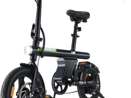 Finbike E Bike für Erwachsene, 7-Gang Elektrofahrräder mit Abnehmbar 7.8/13Ah Akku, 25 km/h,14/26 Zoll EBike für Herren Damen, Electric Bike mit Ablagen, Autolampen