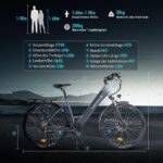 26M208 E-Bike, Elektrofahrrad 26'' Trekkingrad E-Cityrad mit 36V 13Ah Lithium-Akku für Lange Reichweite bis 100KM, 250W Motor, EU-konformes mit App