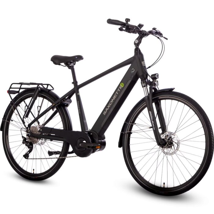 SAXONETTE E Bike 28 Zoll Ebike mit Mittelmotor 250 Watt 90NM, Elektro Fahrrad Erwachsene mit 36V 14.5Ah Akku, 120KM Lange Range, 10 Gäng Pedelec Electric Bike für Damen und Herren/Männer