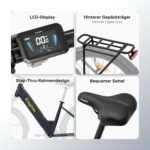 Eleglide T2 E Bike, 27,5" Trekkingrad E-Bike Herren Damen mit Hydraulische Scheibenbremsen, 36V 13Ah Akku,100km Reichweite, Elektrofahrrad mit 7-Gang-Getriebe, Pedelec Citybike EBike für Erwachsene