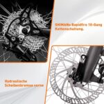 SAXONETTE E Bike 28 Zoll Ebike mit Mittelmotor 250 Watt 90NM, Elektro Fahrrad Erwachsene mit 36V 14.5Ah Akku, 120KM Lange Range, 10 Gäng Pedelec Electric Bike für Damen und Herren/Männer