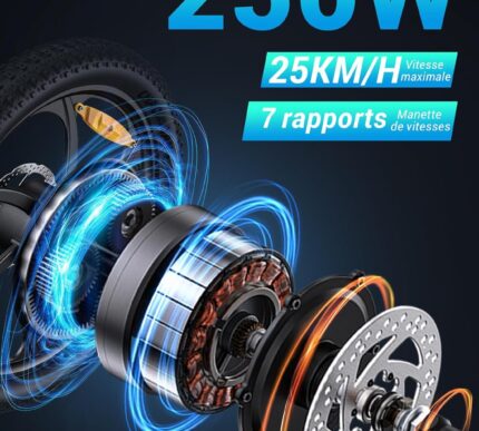 MilePort 1 Elektrofahrrad Für Erwachsene, 250W Klappbares Elektrofahrrad Mit 36V 13AH Abnehmbarem Akku, Geschwindigkeit 25KM/H und Reichweite 100KM, 20„* 3.0“ Fetter Reifen E-Bikes Für Stadtpendler