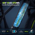 E-Bike Elektrofahrrad für Herren/Damen, 250W 25 km/h E-Mountainbike mit Batterie, Starker Motor, Kettenschaltung, Hydraulische Federgabel Pedelec