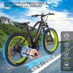 E-Bike Elektrofahrrad für Herren/Damen, 250W 25 km/h E-Mountainbike mit Batterie, Starker Motor, Kettenschaltung, Hydraulische Federgabel Pedelec